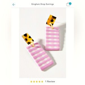 Anthropologie Gingham Drop Earrings